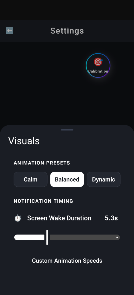 Visual Settings & Timing
